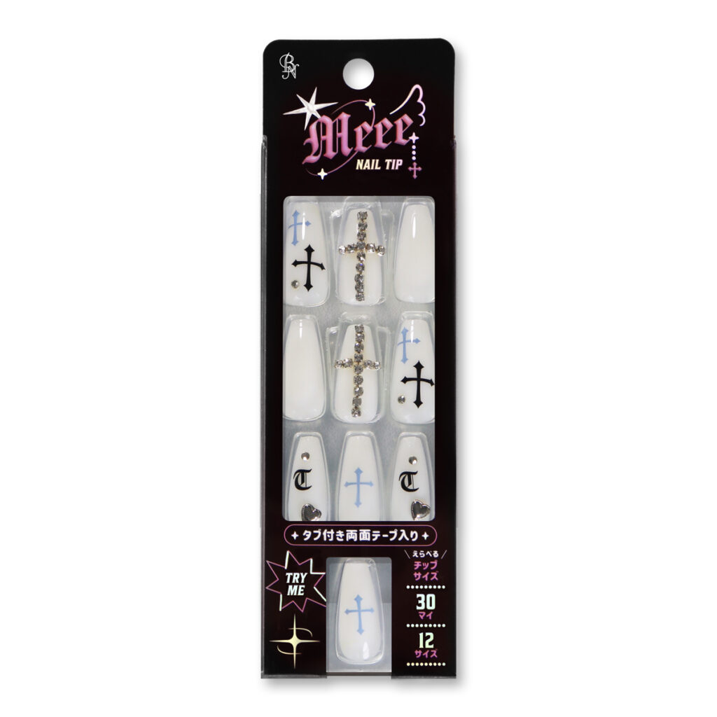 Meeeネイルチップ GAN 神コスパ 激盛れぎゃるメイク Nailchip 映えるトレンドデザイン GAN-03 ビーエヌ