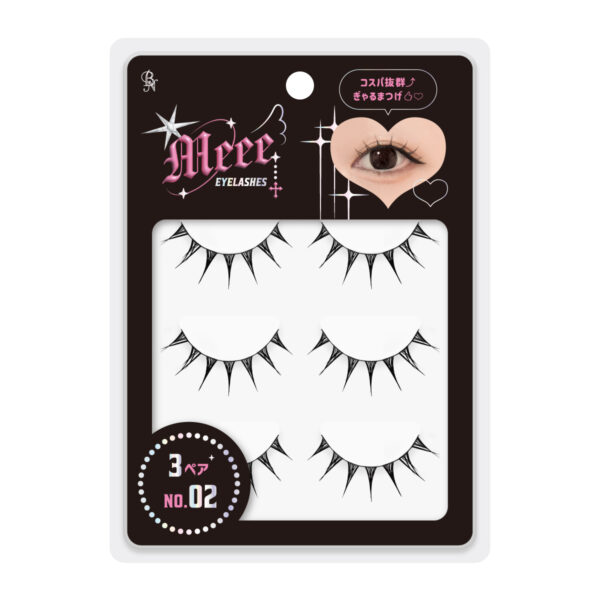 Meeeつけまつげ GAT 神コスパ ３ペア 激盛れぎゃるメイク EYELASH ビーエヌ GAT-02